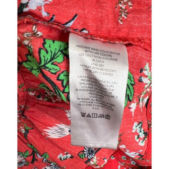 Anthropologie The Somerset Mini in Red Floral Bird Size Large Boho - Picture 3 of 5